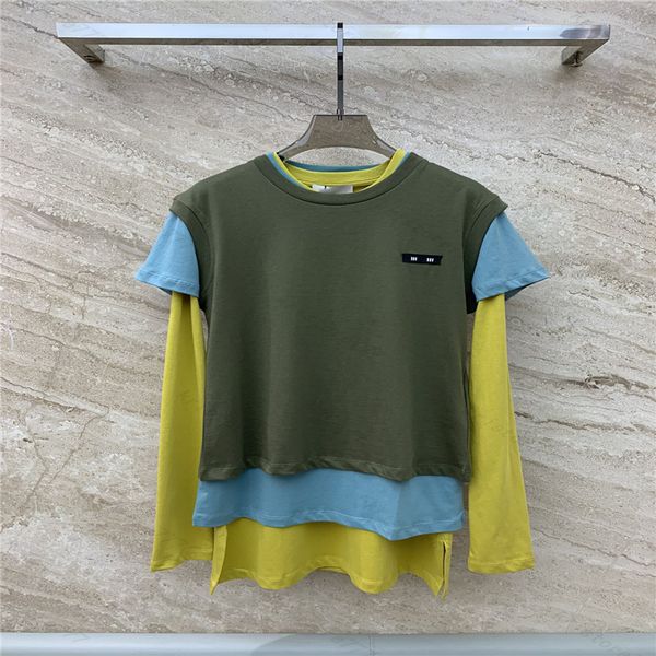 24SS Cotone Donna Designer Felpe Pullover Top Ragazze Milano Runway High End Luxury Brand Designer T-shirt Lettera Segno Camicetta ricamata Capispalla Abiti