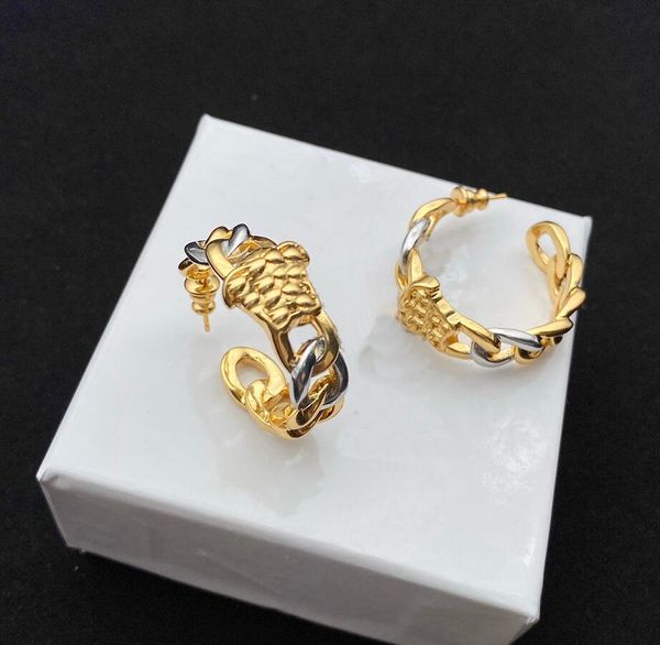 Neue Mode Ohrstecker Griechenland Mäander Muster Medusa Kopf Porträt Skulptur Frauen Männer Medusa Kette Ohrringe Gold Designer Schmuck VerE-109