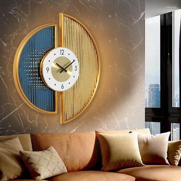 Orologi da parete Moderno Luminoso Orologio Creativo Casa Luce Lusso Soggiorno Sfondo Decorazione Muto Arte