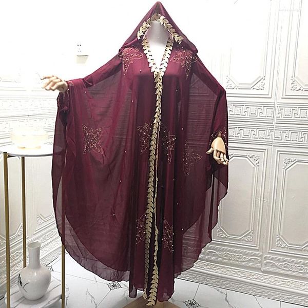Ethnische Kleidung Einteilige Abayas für Frauen Dubai Luxus Chiffon Boubou Muslimisches Modekleid Kaftan Marocain Hochzeit Party Anlässe Djellaba