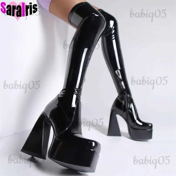 Stiefel Marke Design Sexy Party Oberschenkel Hohe Stiefel Frauen Straße Plattform Weibliche High Heels Punk Über Das Knie Stiefel Schuhe für Frau 2022 T231121