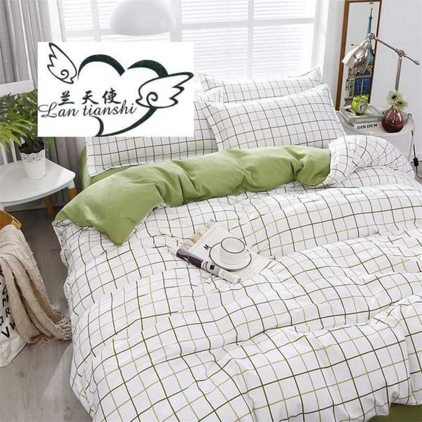 Conjuntos de cama conjuntos de cama conjuntos de roupas de cama de moda lençóis de casal verde -verde lençóis nórdicos capa de edredom fronha queen size lençola plana clássica grade 220924