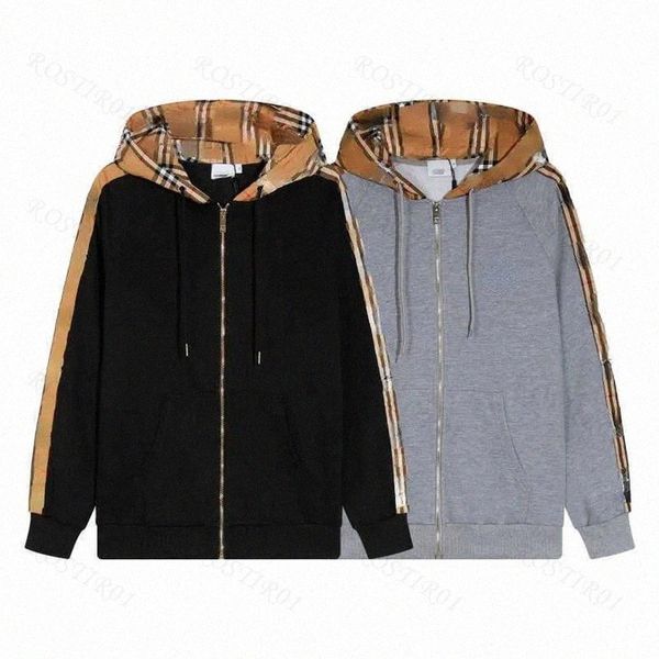 Bby Designer Herren Burb Gitter Hoodies Sweatshirts Hoodie Herren Sweatshirt Tb Plaid Kapuzenpullover Männer Frauen Zip Jacke Lose Cardigan Mantel Burbrerys T e4tW #