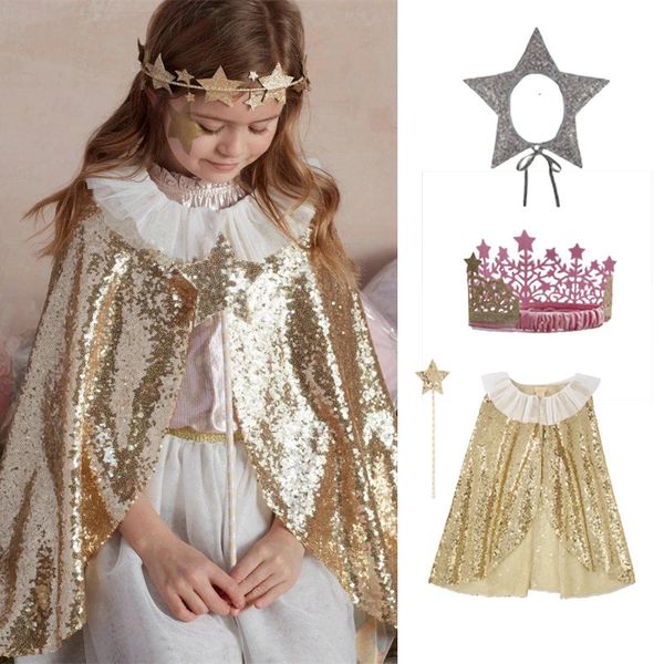 Bonés chapéus criança menina coroa crianças chapéu de natal aniversário jóias lantejoulas festa estrela headdress ornamentos festivos bonito bebê pogal adereços 231120