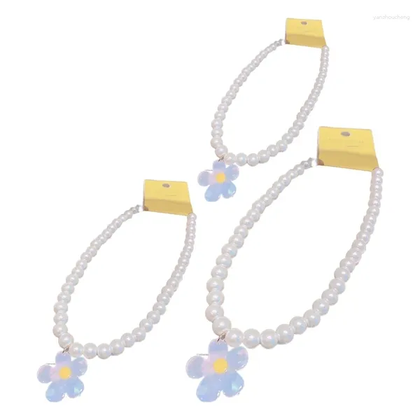 Pingente colares dopamina flor colar moda charme com contas de resina para mulheres férias jóias presente menina f19d