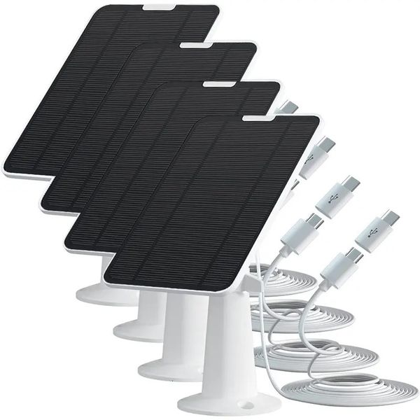 Carregadores painel solar à prova d'água para câmera de segurança Eufycam 22 Pro 2C2C E E20 E40 e mais com porta micro USB USBC 231120