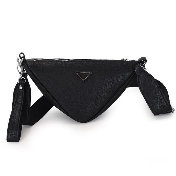 Primavera autunno Uomo Confezioni da giorno Nuova borsa a triangolo in nylon da donna Tracolla larga Borsa a tracolla con chiusura a triangolo pochette nero bianco 27x14x11cm