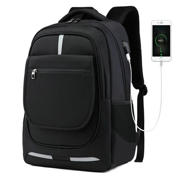 Homens de mochila viajam de grande capacidade adolescente macho mochila saco traseiro USB Charging 17 laptop Bolsa à prova d'água feminina