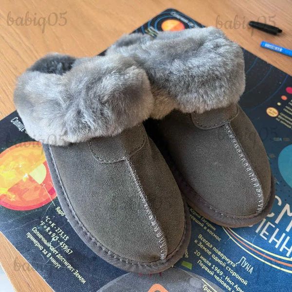 Pantofole in vera pelliccia Pantofole pelose per le donne Moda femminile Alpaca House donna inverno peluche Indoor caldo uomo Scarpe da casa donna imbottita T231121