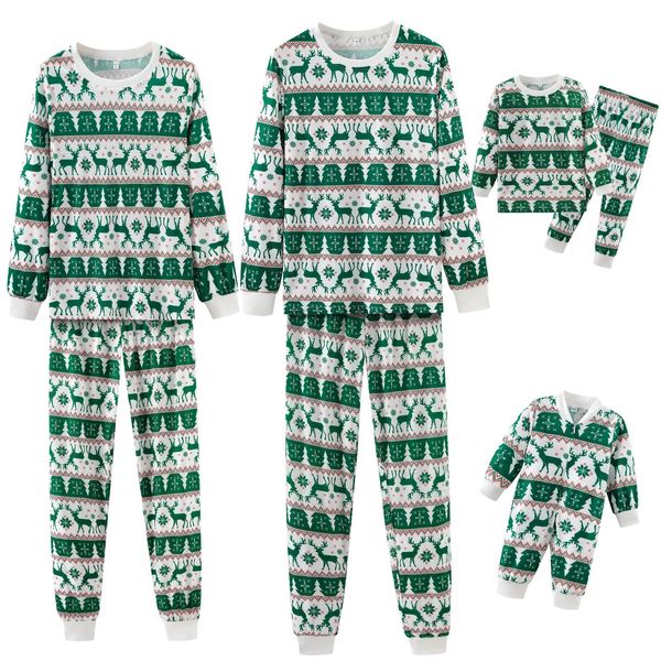 Passende Familienoutfits Weihnachtskleidungsset Pyjamas 2024 Jahr Mama und Papa Kinder Baby Strampler Weihnachtsanzug 231120