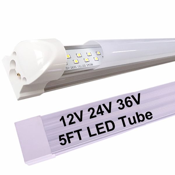 12V 24V 36V 5Ft LED-Röhren Innenlichtleiste 5Ft 150CM 60 Zoll 25W 240LEDs 5000LM LED-Streifenlichter für geschlossenen Frachtanhänger, Auto, Wohnmobil, Van, LKW, Wohnmobil, Crestech