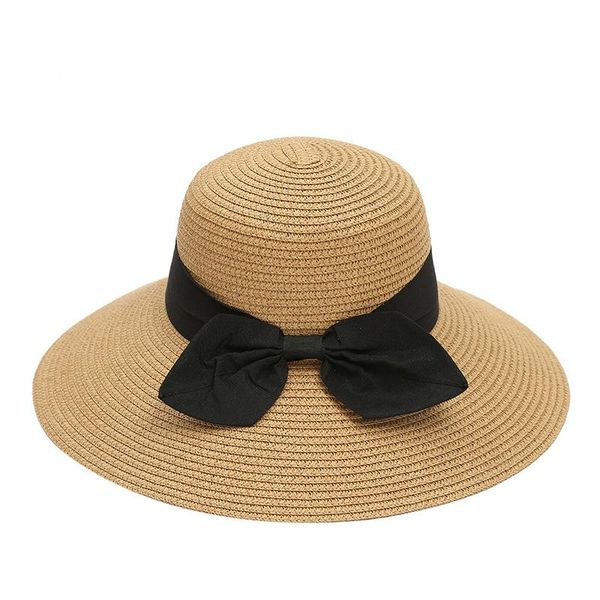 Cappelli a tesa larga Versione coreana del cappello da spiaggia Accessori per abbigliamento da sole per esterni Paglia grande per adulti