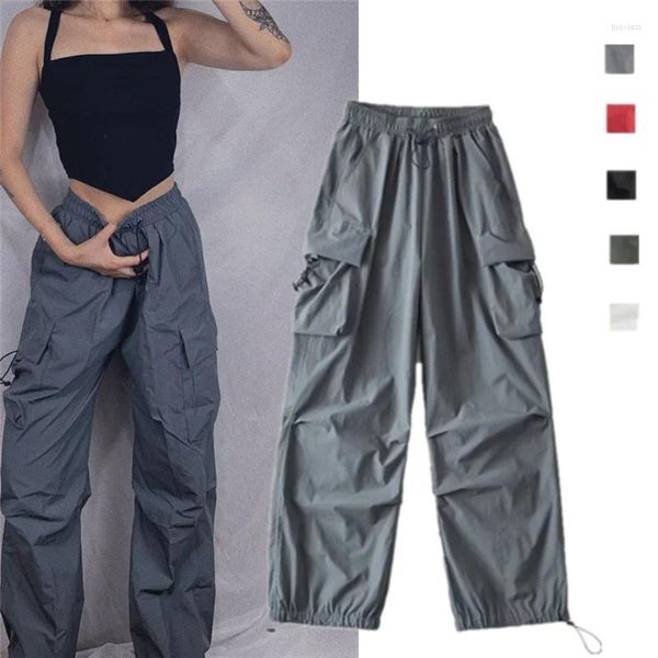 Damenhosen Frauen Casual Cargo Pant 2023 Harem Mode Punk Taschen Jogger Hosen Harajuku Kordelzug Gummi Hohe Taille Streetwear