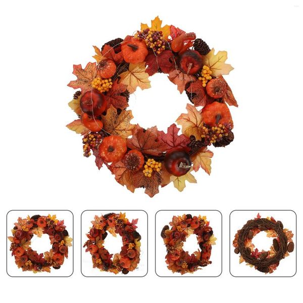 Dekorative Blumen Künstliche Kürbis Ahorn Kranz Haustür Kränze Hängende PVC Halloween Dekor Prop