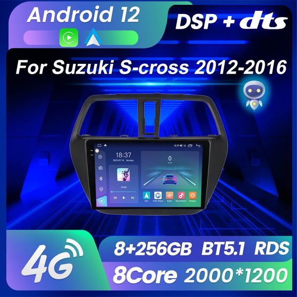 Android 12 Car DVD Radio Multimedia Player para Suzuki SX4 2 S-CROSS 2012-2016 CarPlay Auto estéreo GPS 2DIN DSP Unidade