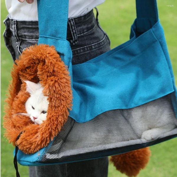 Переноски для кошек, парусиновая сумка на плечо для домашних животных, портативная переноска в форме льва, переноска для мелких животных, принадлежности
