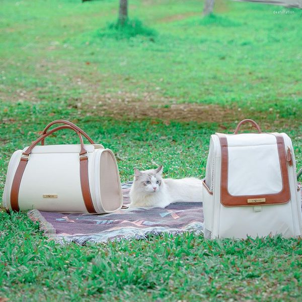 Trasportini per gatti Borsa a tracolla di lusso per trasportini per animali domestici VOOCOO con borse per zaino da viaggio all'aperto per gatti di grandi dimensioni