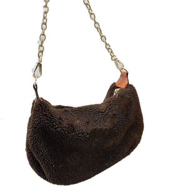 Outono e inverno novo saco de cabelo nas axilas feminino nicho bolsa de ombro de pelúcia crossbody saco de marca de moda