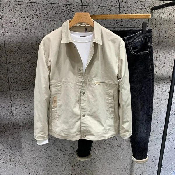 Jaquetas masculinas coreano fino lapela jaqueta curta 2024 primavera outono meninos bonito workwear masculino negócios casual casaco ropa de mujer