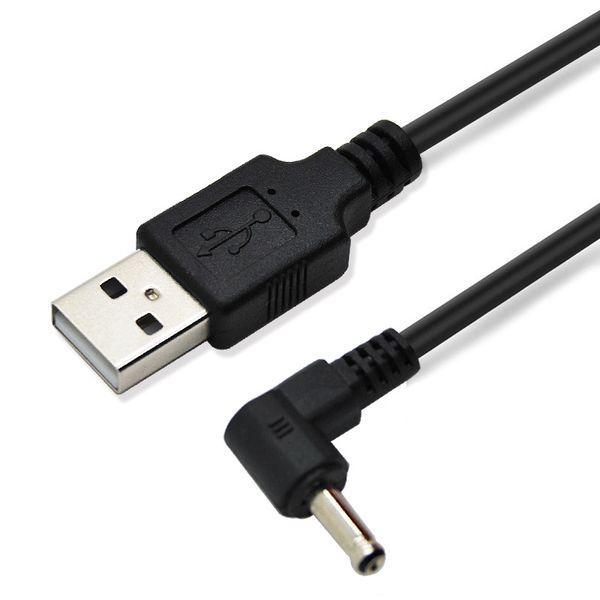 Weiß Schwarz 1 m 5 V DC-Netzkabel USB auf DC 3,5 mm x 1,35 mm Hohlstecker-Adapteranschluss Ladekabelstecker rechtwinklig Hohe Qualität SCHNELLER VERSAND