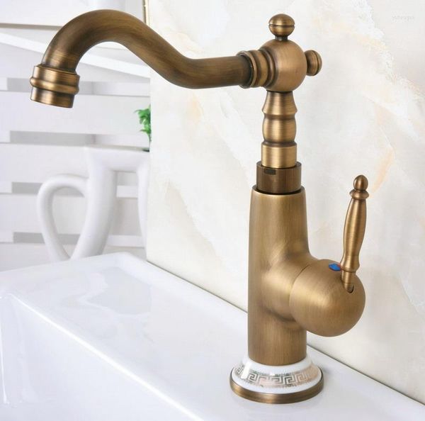 Rubinetti della cucina Rubinetti per miscelatori acqua fredda con foro girevole in ottone anticato e lavandino del bagno Rubinetto 2nf608