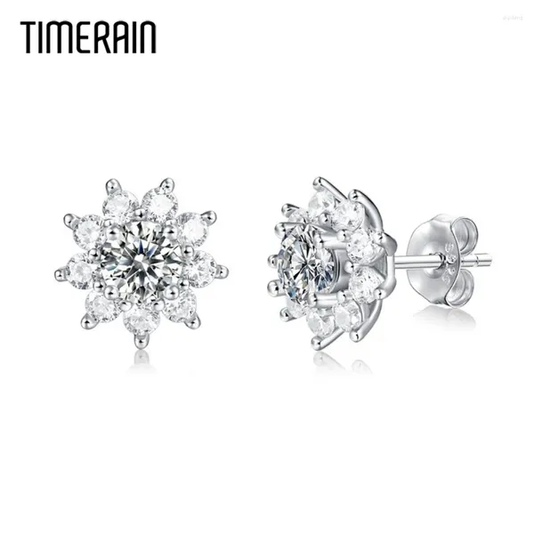 Brincos de luxo 0.5ct 5mm flor real moissanite para mulheres 925 prata esterlina casamento jóias finas presente feminino atacado