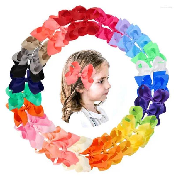 Acessórios de cabelo Xugar 4 ''Grograin Ribbon Clips Sólidos Arcos Hairpin Para Meninas Crianças Pins Headwear Boutique Atacado