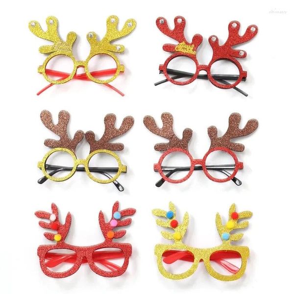 Óculos de sol quadros decorações de natal óculos quadro casal crianças vestir-se po adereços árvore antler óculos