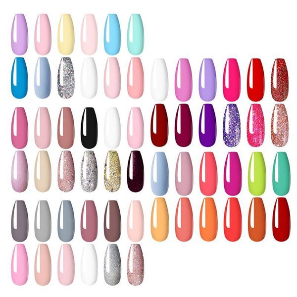 Nail Art Kit 12pcs 7ml Soak Off UV Gel Polish Suggerimenti per la costruzione rapida Estensione delle dita K3NE