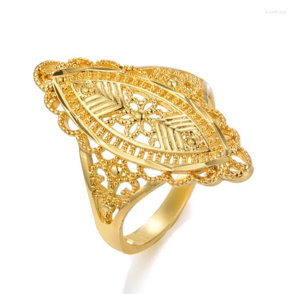 Cluster-Ringe, 24 Karat Gold, Farbring für Frauen, Party-Schmuck, äthiopische/afrikanische Mode, Mädchen-Geschenke