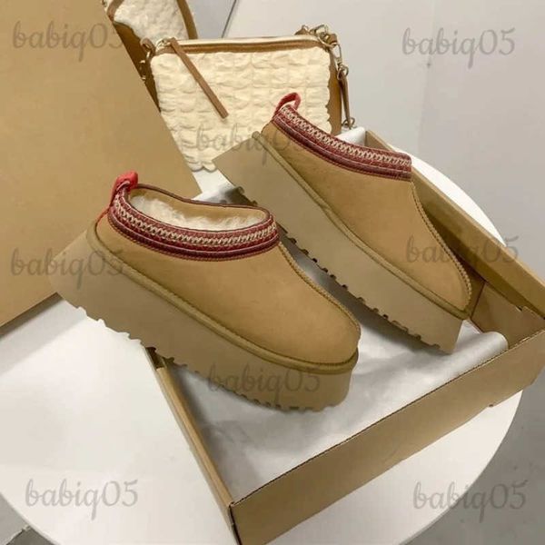 Stivali nuovi stivali invernali in pelliccia da donna di marca stivaletti caldi in peluche pantofole con plateau scarpe da donna infradito in pelle scamosciata stivali Botas Mujer T231121