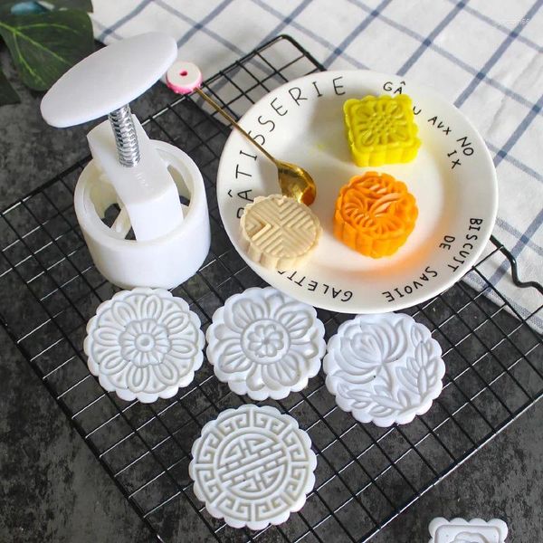 Формы для выпечки, несколько форм для ручного прессования лунного торта, 50 г 100 г, форма для бобов мунг со ледяной кожей, суперцена, набор из 4 предметов