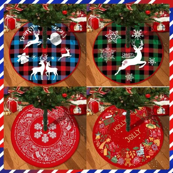 Decorações de Natal 72cm Saia de árvore Vermelho Papai Noel Boneco de neve Elk Algodão Xmas Decor Ornaments Suprimentos