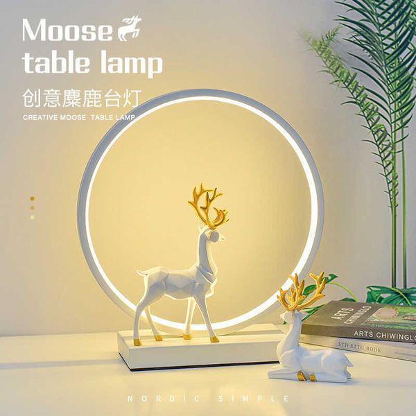 Tischlampen Ein Leben lang Kameradschaft Hirsch Schlafzimmer Schlaf warm USB kleine Tischlampe Augenschutz Zuhause Nachttischlampe AA230421