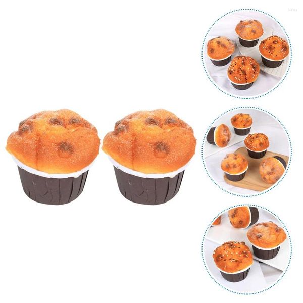 Decoração de festa 2 pcs mesa de sobremesa simulação modelo de bolo acessórios para casa cupcake falso realista