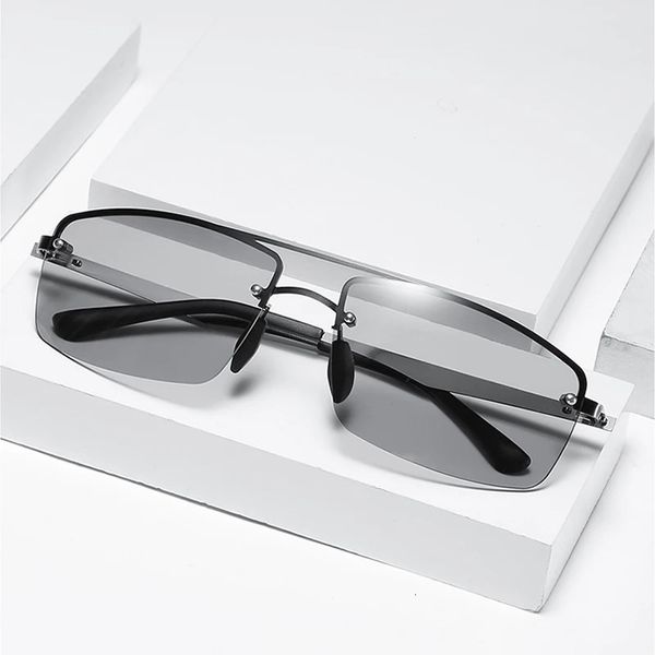 Óculos de sol Esportes Pochromic Gradiente Homens Dia Night Vision para dirigir polarizado lente de nylon ao ar livre UV400 Sun Glasses 1901 231121
