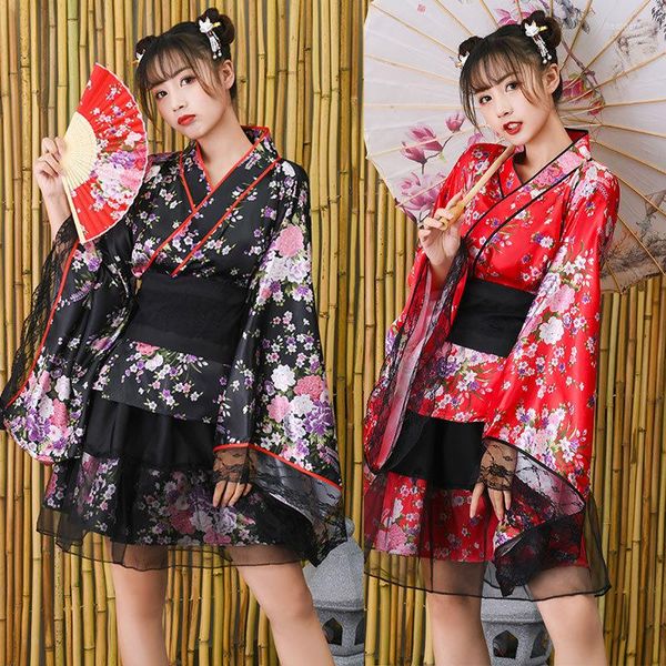 Roupas étnicas estilo japonês mulheres yukata quimono vestido clássico anime cosplay figura