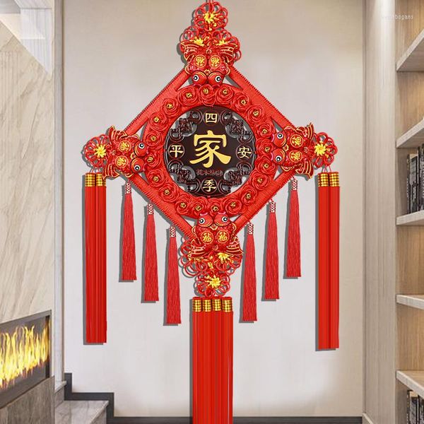 Estatuetas decorativas grandes chinês nó pêssego house abençoando grande decoração de parede de TV Ano de ornamentos de inauguração de casas acessórios domésticos