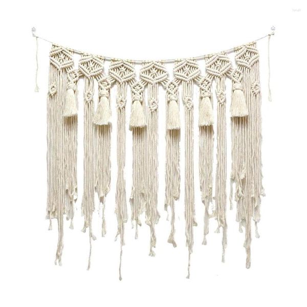 Arazzi Macrame Bohemian Appendere a parete Arazzo tessuto in puro cotone Grandi ornamenti per finestre in pizzo Decorazione per tende da diserbo