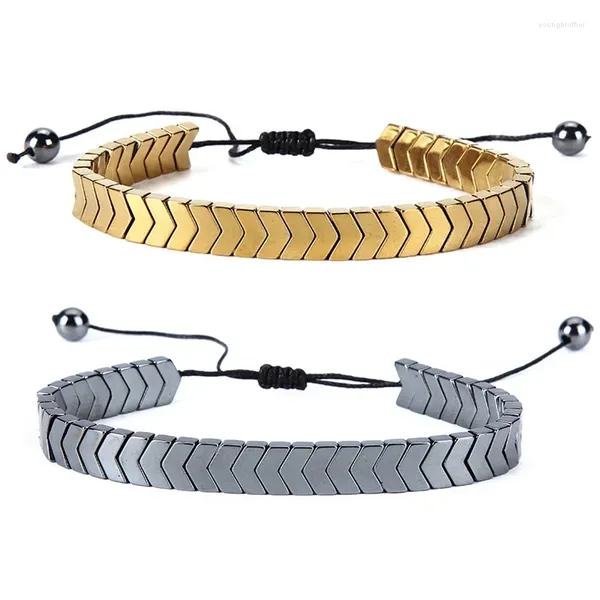 Strand listado joias charme exclusivo pulseiras não magnéticas sistema masculino pedra preta