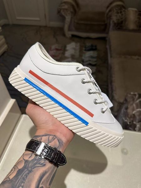 Tênis de grife 2023 sapatos casuais de luxo fundo grosso branco moda clássica chaussures sapato casual luxo veludo camurça melhor presente