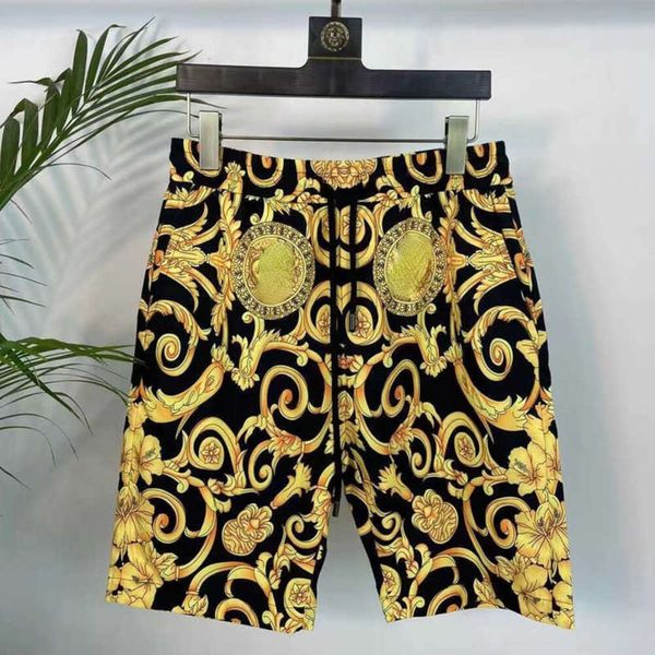 Shorts casuais masculinos calções de seda moda praia calças med 3d impresso casual em linha reta homens mulheres designer havaí cinco pontos calças curtas