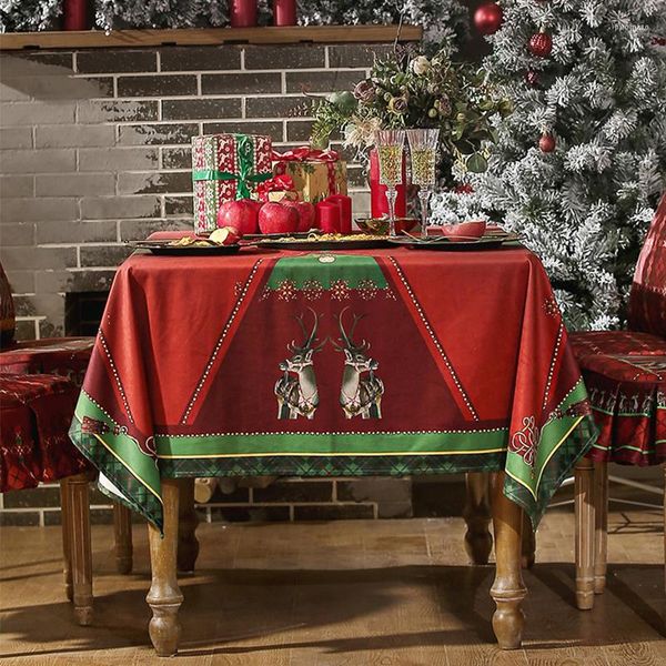 Tischdecke Weihnachten Rote Tischdecke American Winter Coffee Dekoration Home Rechteckiges Dinning Tischset