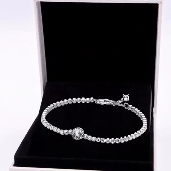 Stilista Luce Semplice Versatile Bracciale Piccolo Design Lucido Halo Tennis Zircone Bracciale da donna Gioielli per la festa della mamma da donna