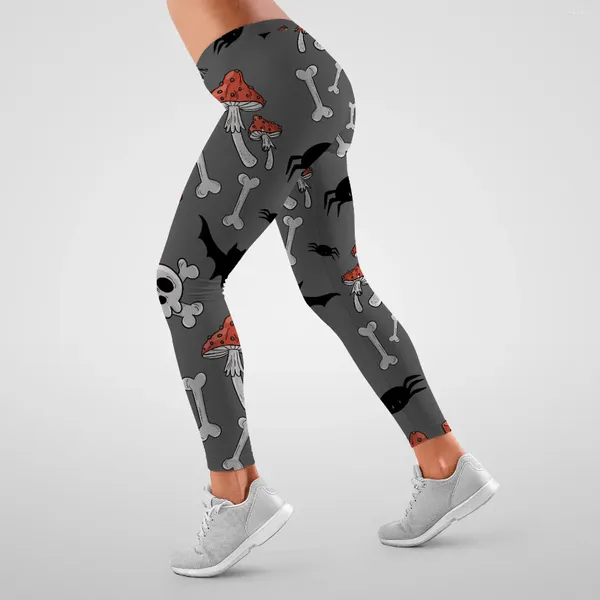 Leggings da donna Pantaloni con stampa 3D scheletro Push Up Corsa Sport Pantaloni casual femminili sottili Fitness Palestra