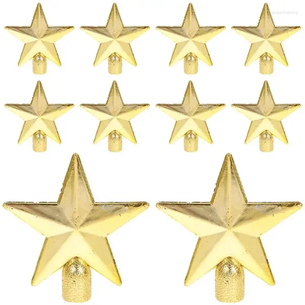 Decorações de Natal 10pcs Mini Star Tree Topper Decoração Xmas Party Favor Feliz Decoração para Casa Navidad Ornamento