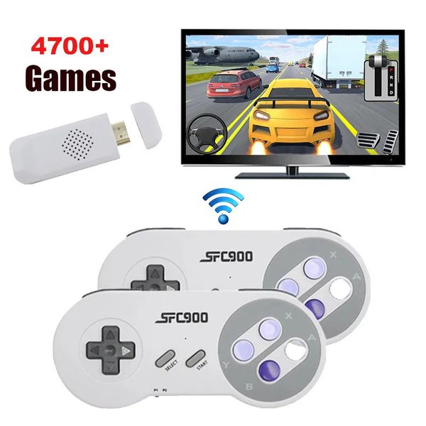 Controladores de jogo Joysticks 24G console de jogos sem fio adequado para SNES NES compatível com sticks com jogos 4700vintage integrados Drive SF900 231120