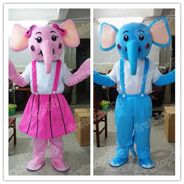 Costume da mascotte elefante adorabile di Halloween Personaggio a tema anime dei cartoni animati Costume da adulto unisex per feste di Natale
