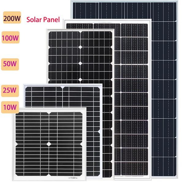 Caricabatterie BOGUANG Pannello solare in vetro rigido Cella monocristallina ad alta efficienza 10W 25W 50W 100W 200W Generazione di energia Carica fotovoltaica 231120