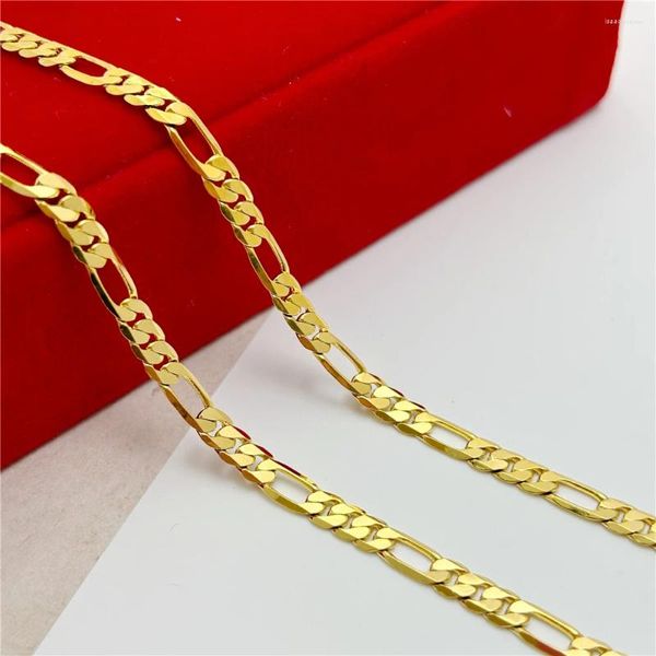 Ketten Herren Halsketten 4mm Figaro Kette Halskette Gold Farbe Halsband 24 Zoll Männlich Schmuck Zubehör Großhandel Party Geschenke